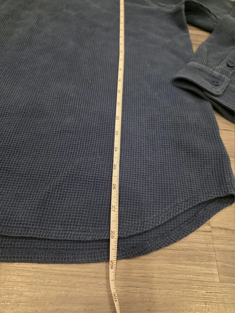 $138 J.Crew Men waffle knit rugby shirt Navy blue long sleeve polo shirt size L